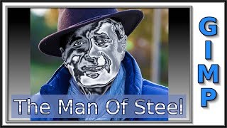 Gimp: How To Make a Man Of Steel. Chrome - Metal - Steel Effect. Remake.