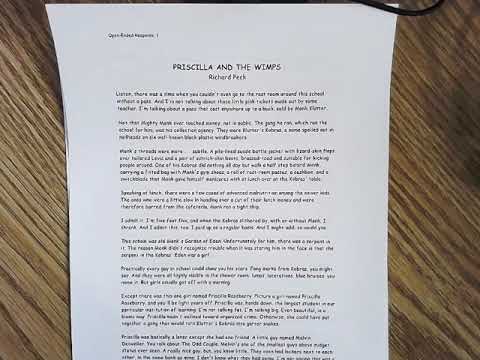 "Priscilla and the Wimps" by Richard Peck - YouTube