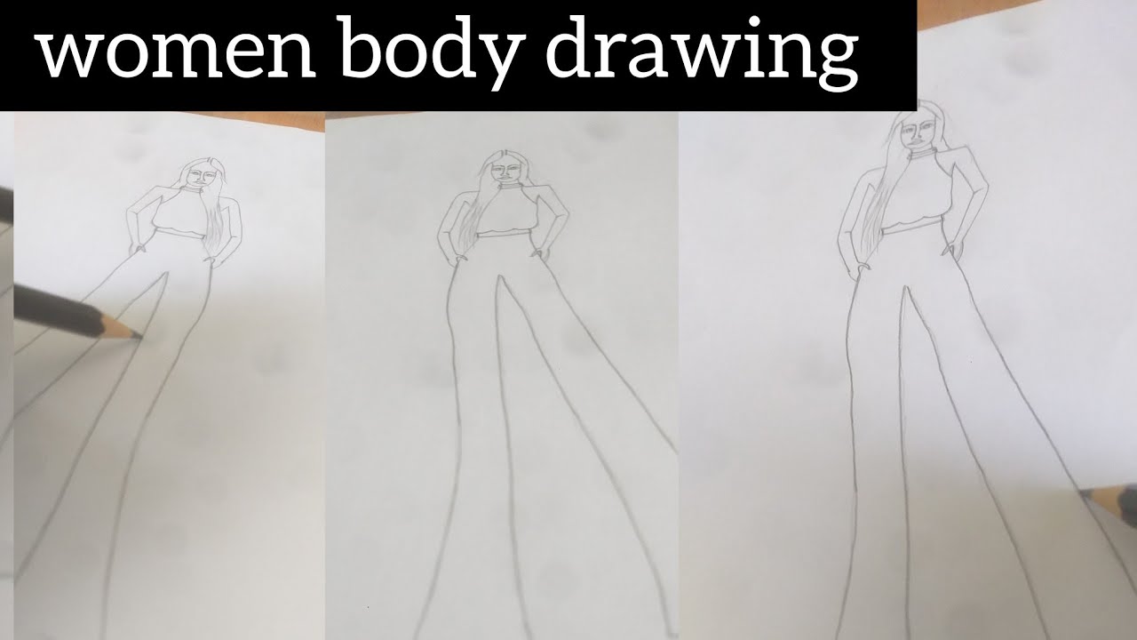 How to draw a woman body girl step by step #youtube - YouTube