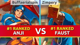 GGST ▰ Buffaerialspin (#1 Ranked Anji) vs Zimpery (#1 Ranked Faust). Guilty Gear Strive