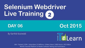 Selenium Webdriver Live Training - Day 01 -  Day 05
