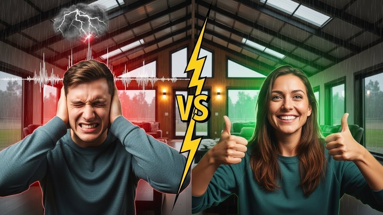 Тест на шумоподавление металлической крыши: не слишком ли шумно в барндоминиумах в дождь и снег? ...