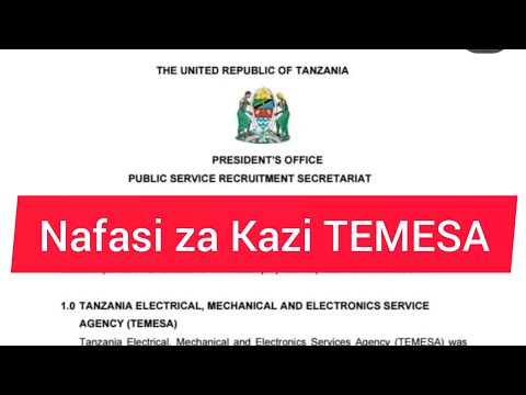 Nafasi Za Kazi TEMESA Vacancies 2025 2026 