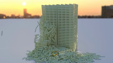 Blender 2.8 ultra-realistic: keva tower physics simulation