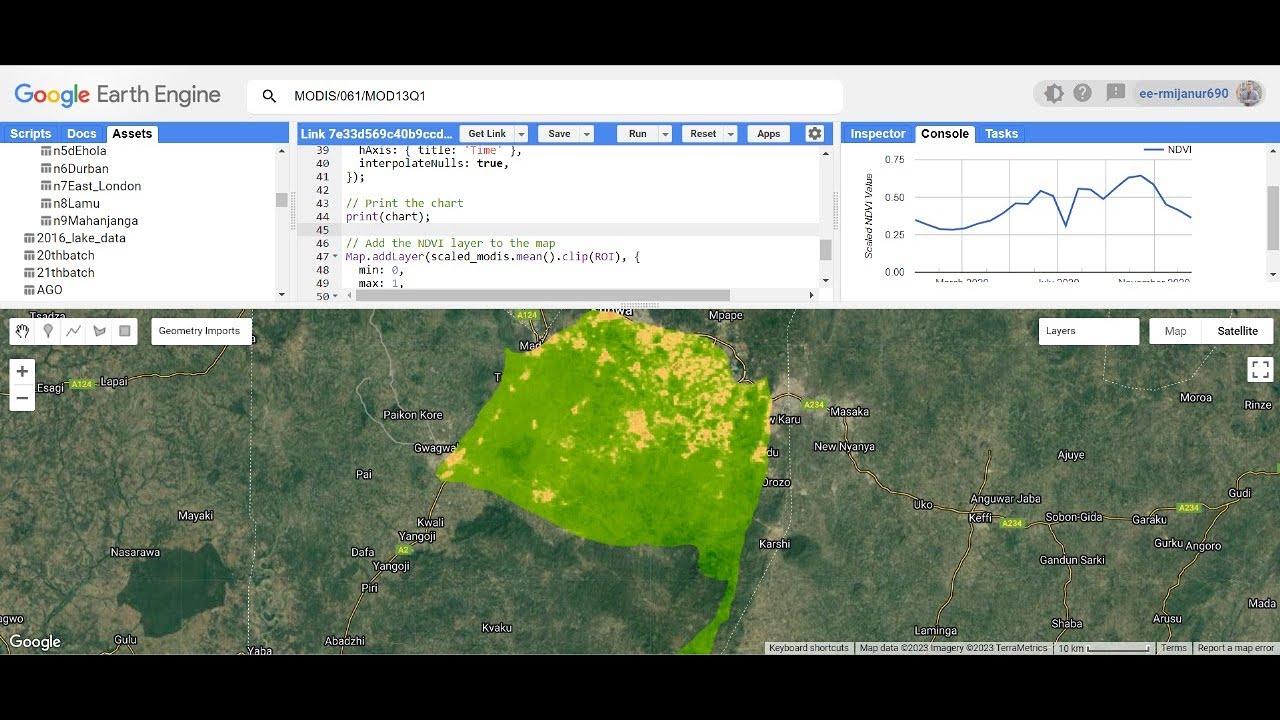 #problemsolving class: How to make NDVI time series chart using Google ...