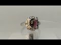 Серебряное кольцо с бразильским арбузным турмалином 2.30ct в огранке кабошон 9х7мм, лампы