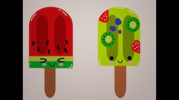 MS Paint 3D drawing || Cute ice-creams || KidsLand