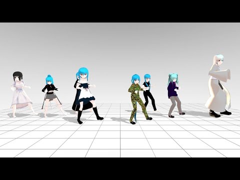 MMD出力テスト…Bad Apple!!を8人体制でパソコンに負荷！