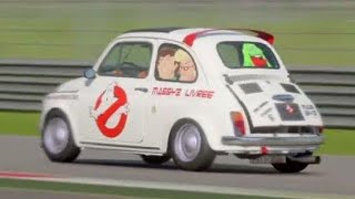 FIAT 500 Abarth GhostBusters Guidata da GOKU su DUE RUOTE con Slimer che Saluta dal Finestrino