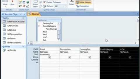 Access 2007 Query Basics