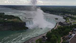 A view of the Niagara falls from the skylon tower