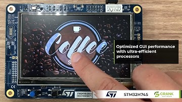 STMicroelectronics STM32H745I demo image | Coffee maker GUI using Crank Storyboard