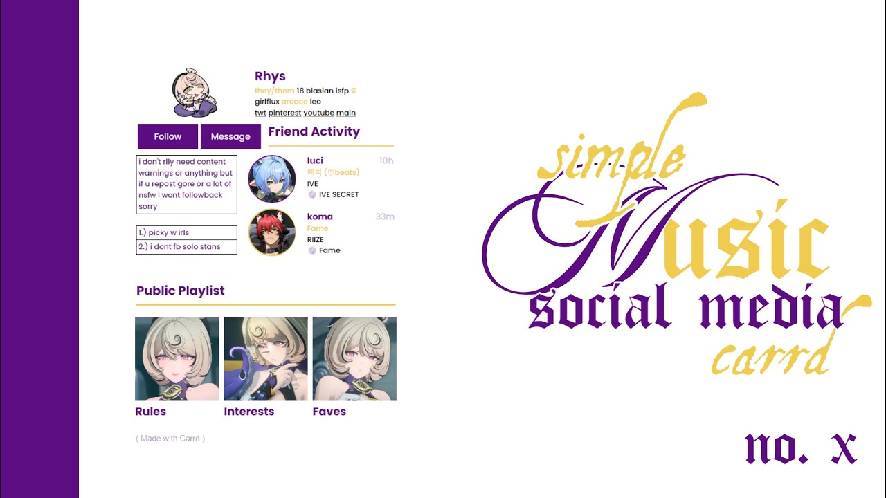 simple music social media carrd | non pro carrd tutorial (with subtitles) - cr qluvbot