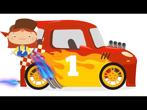 Dr. McWheelie and the Race Car. Cartoon. Children's Cars