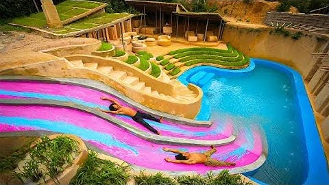 My Summer Holiday 155 Days Building 1M Dollars Water Slide Park into Underground Swimming Pool House