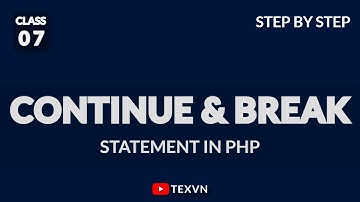 PHP Continue and Break Statement Step by Step | PHP tutorial class-7 in اردو/हिन्दी