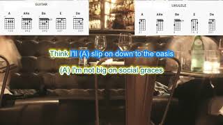 Friends in Low Places by Garth Brooks play along with scrolling guitar & ukulele chords and lyrics screenshot 5