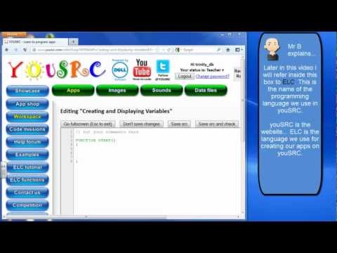 youSRC: Creating and displaying variables in ELC