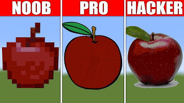 Pixel Art (NOOB vs PRO vs HACKER) Apple in Minecraft