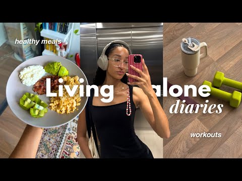 Thumbnail for Living Alone Diaries | What I eat in a day 🥗 Workout routine, bible study, travel prep & more