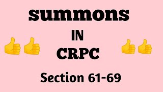 section 61, 62, 63, 64, 65, 66, 67, 68, 69 of crpc|| summon in crpc