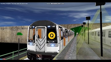 OpenBVE: R195 (Q) Train leaving Astoria Ditmars Blvd