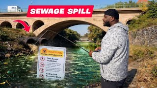 Fishing The Biggest Sewage Spill in US History - How to Catch Catfish in Polluted Water