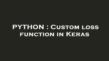 PYTHON : Custom loss function in Keras