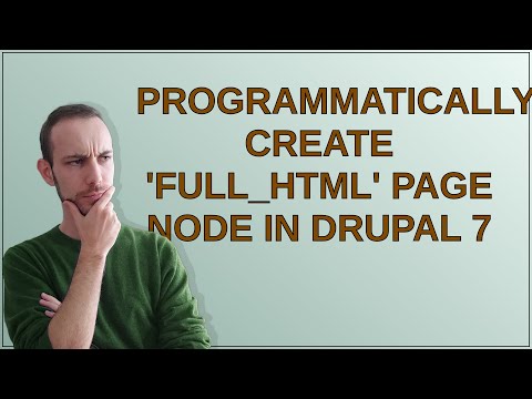 Drupal: Programmatically Create 'full_html' Page Node in Drupal 7