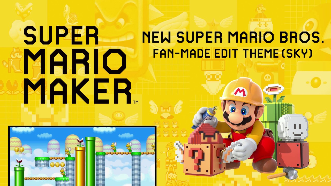 Super Mario Maker - New Super Mario Bros. (DS) Sky - Edit (Fanmade)