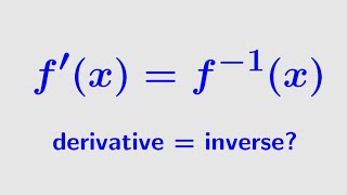 A fascinating differential equation: when the derivative equals the inverse function