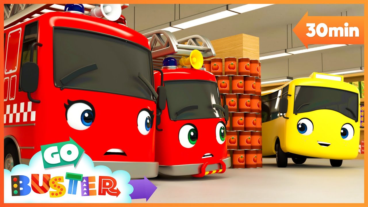 Supermarket Singalong 🔴 Red Engines 🔴 | Go Learn With Buster | Videos for Kids