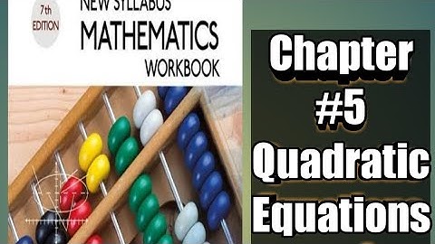 Ex 5B||Q#5,6|Chapter #5||Quadratic Equations and graphs||D2 math||NSM 2||O level math.