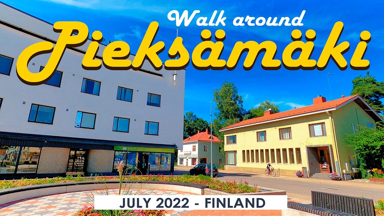 Walk around Pieksämäki, July 2022, Finland [4K]