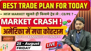 Bank Nifty/Nifty Best SETUP for today| Share Market Live Updates- Stock Market News 25th August 2023