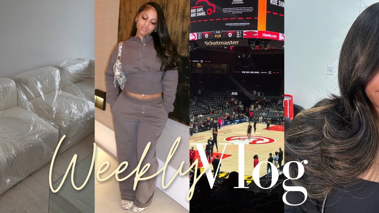 Weekly Vlog | Maintenance + Hawks Game + New Couch + Trying A New Hairstyle + Dyeing Bundles, etc