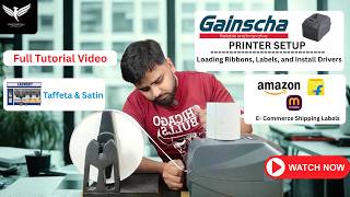 How to Setup Gainscha Barcode Label Printer | Labels , Ribbon setting , and Drivers setup video|
