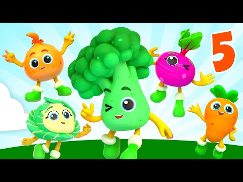 Five Little Vegetables | Kids Learning Songs & Nursery Rhymes