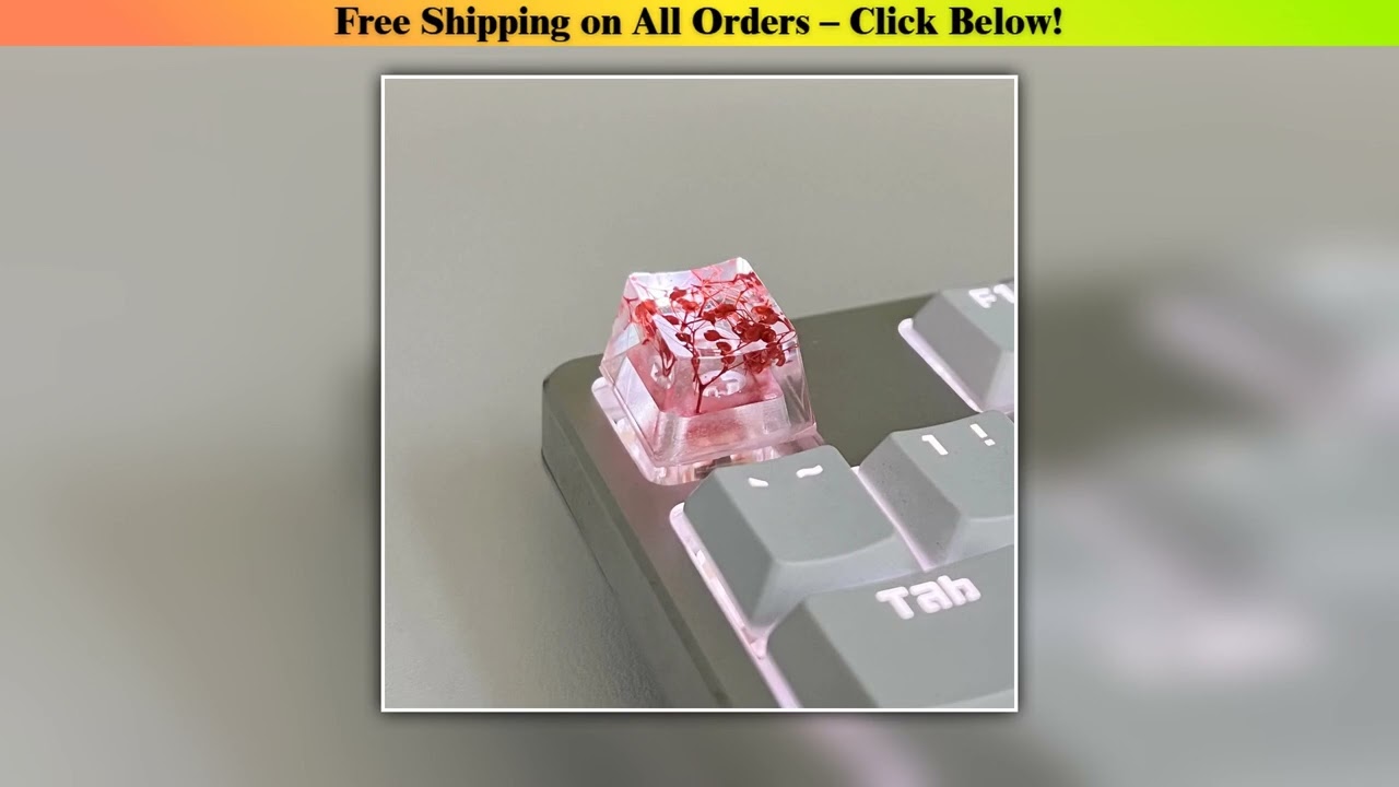 1Pcs High Quality Epoxy DIY Translucent Leaves Dry Flowers Paper Cross Axis Mechanical Keyboard