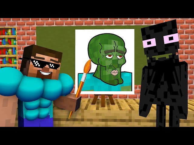 Monster School : DRAWING CHALLENGE 7 - Minecraft Animation class=