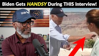 Joe Biden Gets HANDSY With Reporter During Weather Channel Interview!