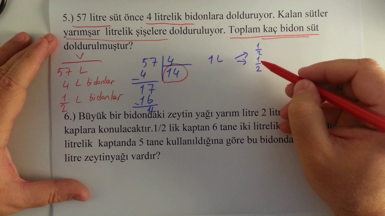 3 Sinif Litre Problemleri 2 Youtube