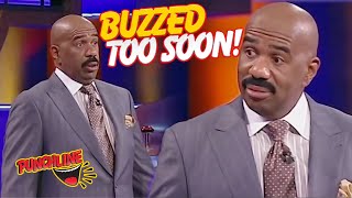 Contestant Buzzes Too Soon On Family Feud And Makes Steve Harvey Laugh