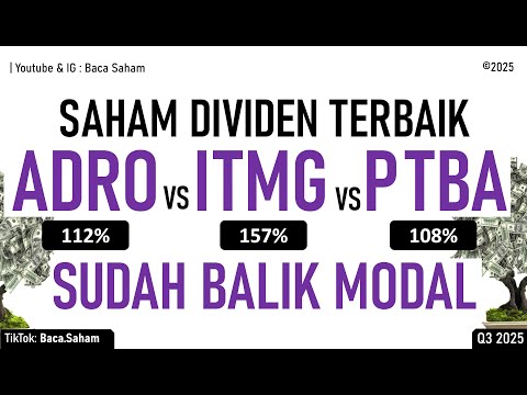 Saham ADRO vs ITMG vs PTBA : Tiga Saham Balik Modal dari Dividen