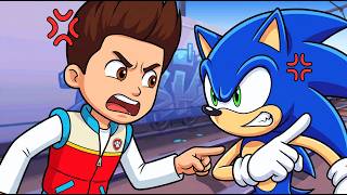 Sonic and Ryder running in kids amusement park! Paw Patrol VS Sonic the Hedgehog Subway Run Game! screenshot 1