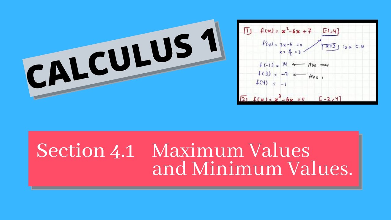 Maximum and minimum values 4.1(PART1)