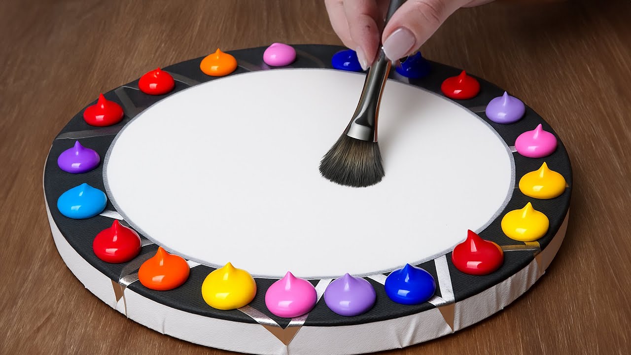How to Paint a Magical Night Sky on a Circle! 🎨😍