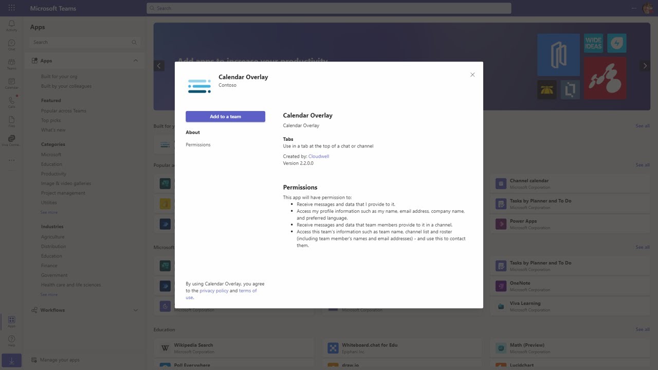Cloudwell Calendar Overlay - Add to Teams - YouTube