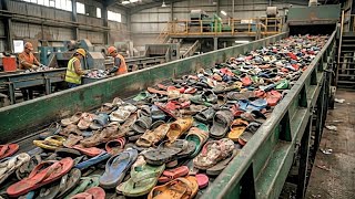 How USA Recycles Old Sandals into Durable Rubber Floor Tiles | From Trash to Tiles