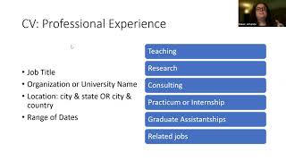 Resumes and CVs for Graduate Students
